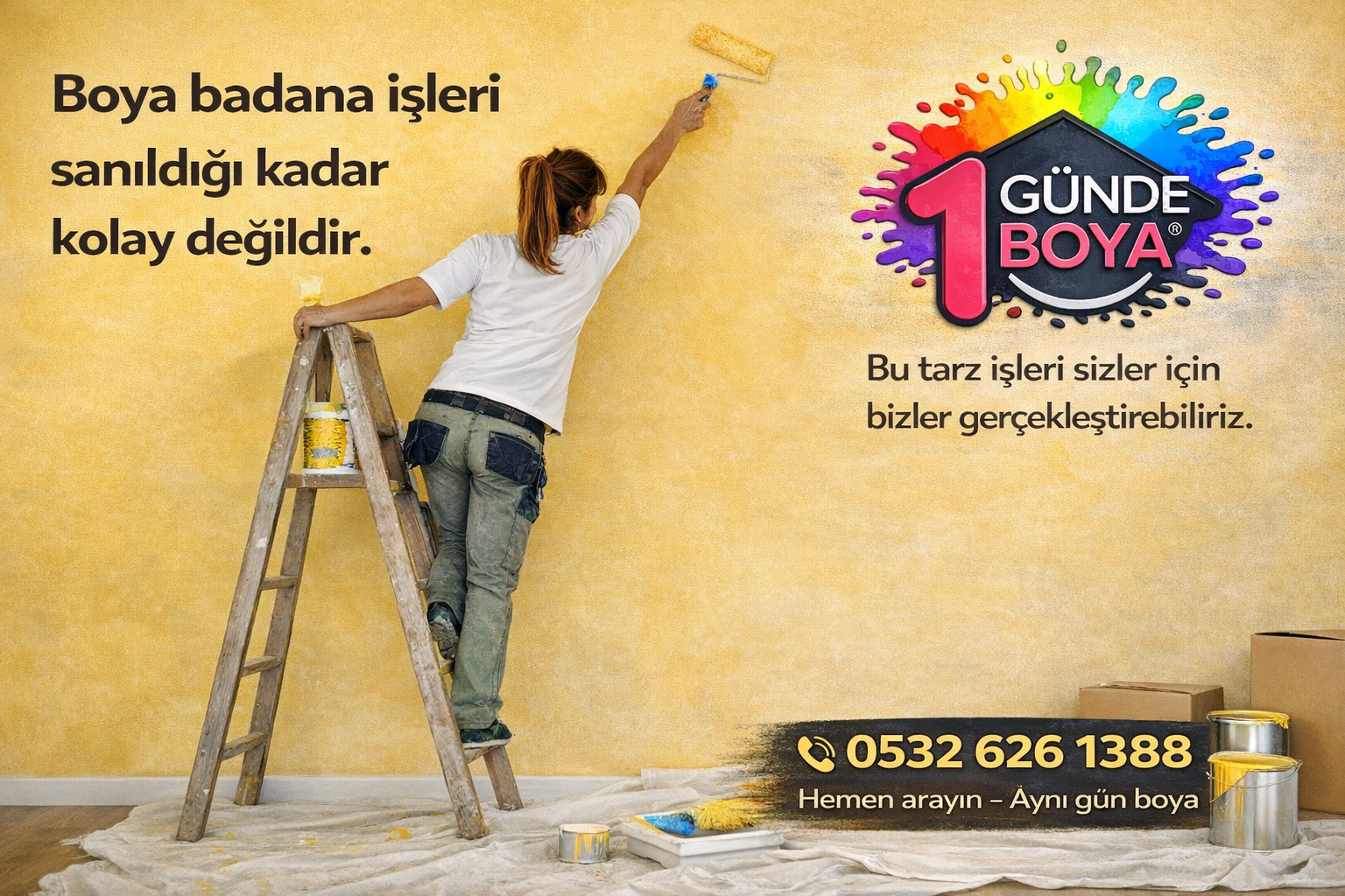 Çukurambar’da Gün içerisinde ev boyaması